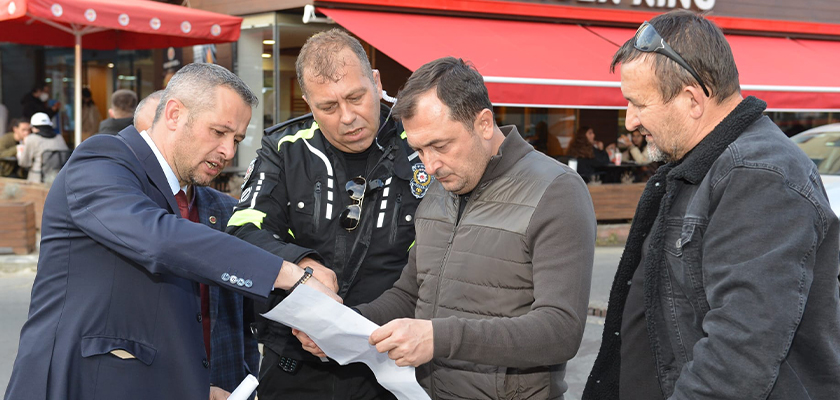 Başkan Yüksel yol ve trafik düzenleme çalışmalarını yerinde inceledi