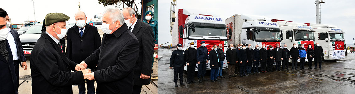 Tekirdağ’dan Suriye’ye Giden 4 Yardım Tırı Uğurlandı