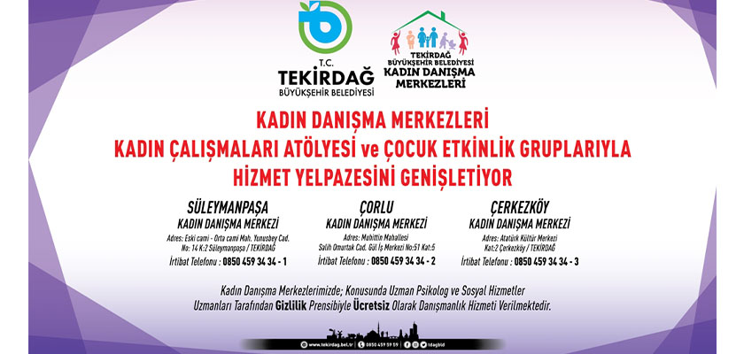 KADIN DANIŞMA MERKEZLERİ HİZMET YELPAZESİNİ GENİŞLETİYOR