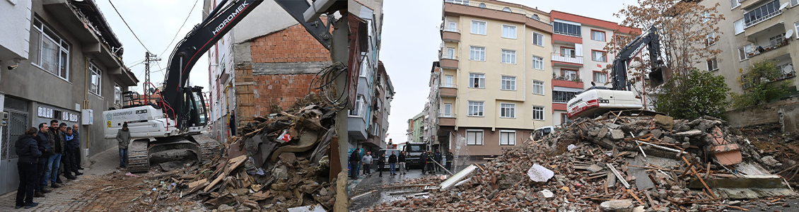 Süleymanpaşa Belediyesi metruk yapıları temizlemeye devam ediyor