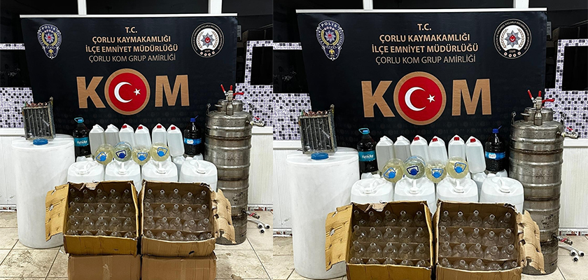 Çorlu’da 500 litre kaçak etil alkol yakalandı