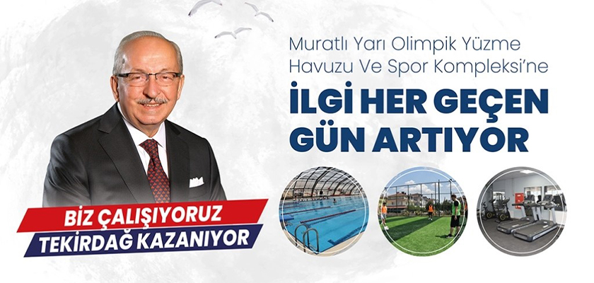 MURATLI YARI OLİMPİK YÜZME HAVUZU VE SPOR KOMPLEKSİ’NE İLGİ HER GEÇEN GÜN ARTIYOR